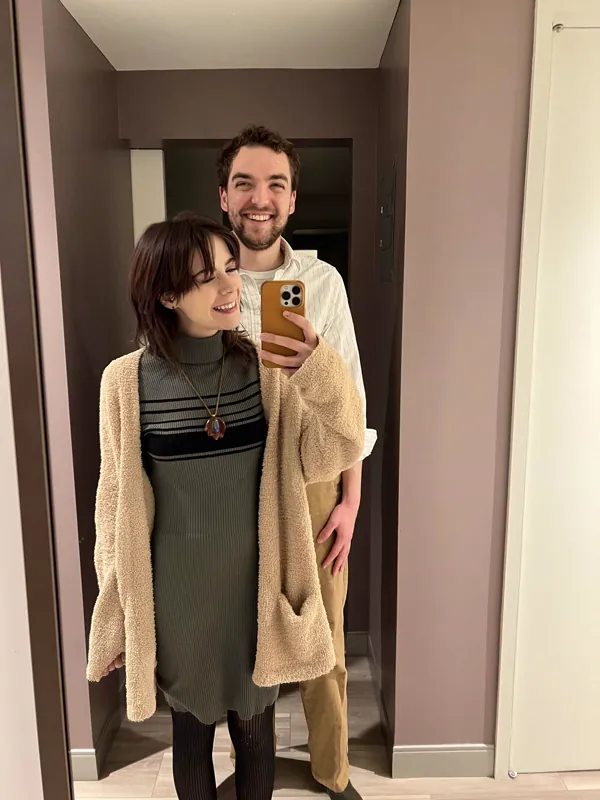 Jacob and Vicki in a hallway mirror selfie